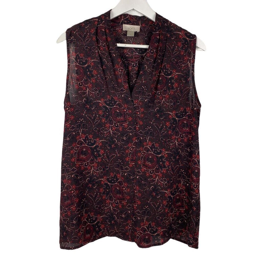 Loft sleeveless v-neck blouse size Small